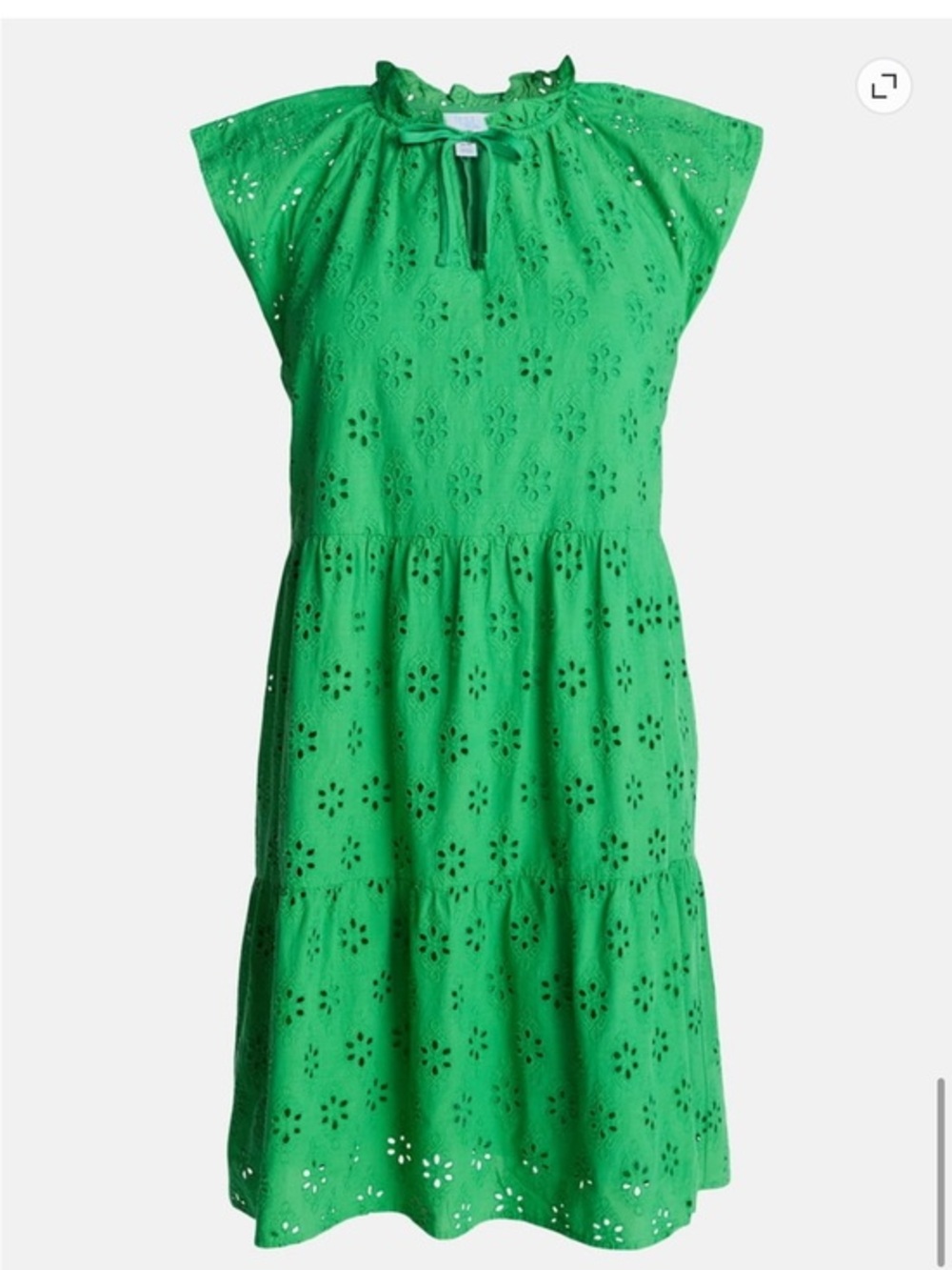 TIME AND TRU green tiered eyelet summer dress S lined! SOLD OUT!